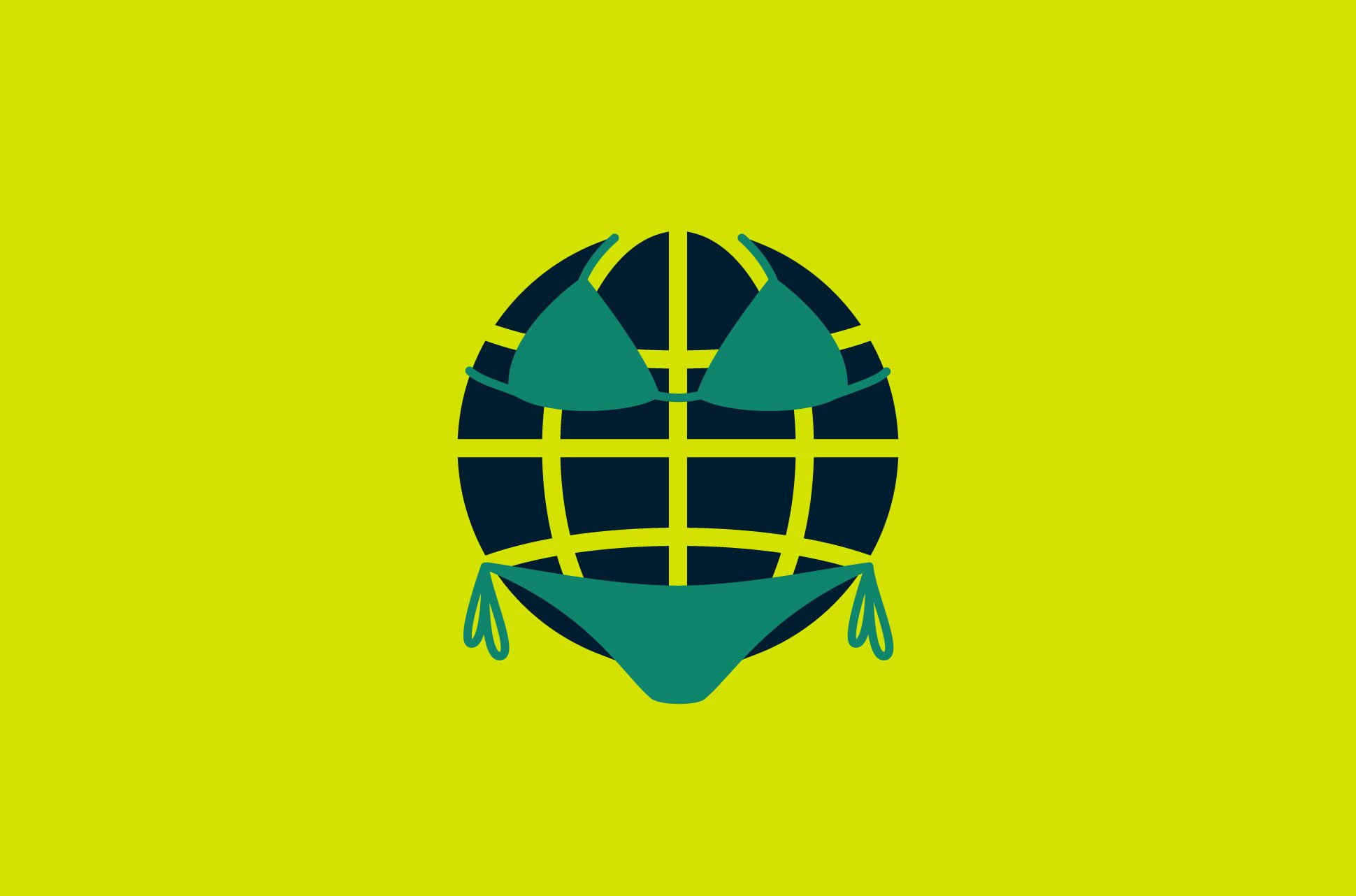 Globe wearing a bikini.