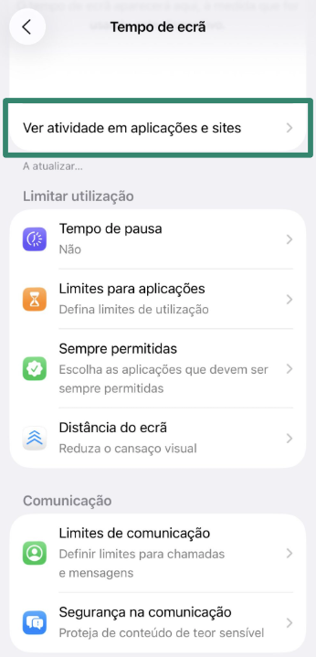 Screen Time menu opened under child’s account on iPhone.
