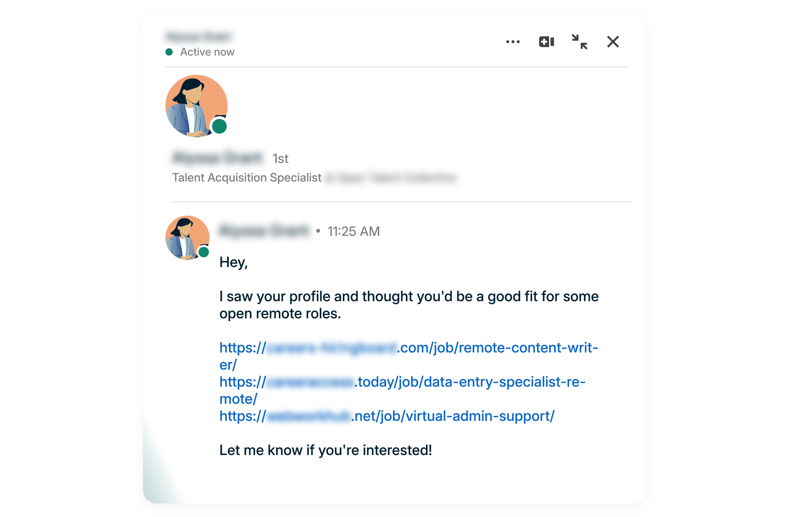 LinkedIn scammers may pose as recruiters to get you to click phishing links.