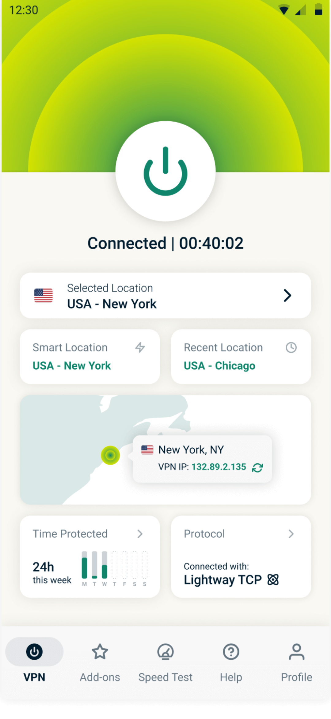 ExpressVPN connected on mobile (Android).