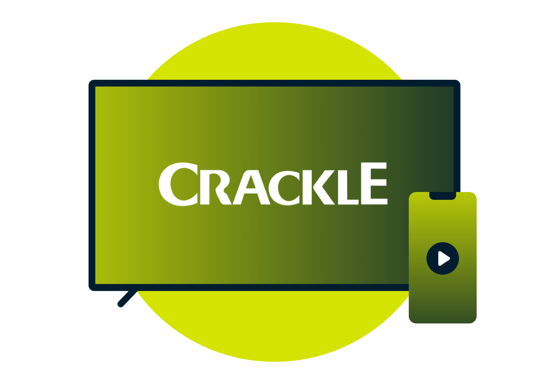 Логотип Crackle на экране телевизора.