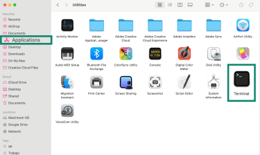 Open Terminal on macOS.