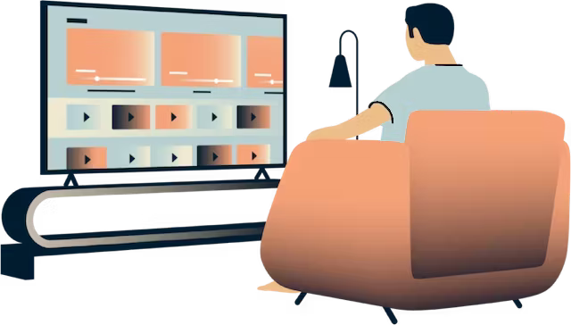 Illustration of person watching TV