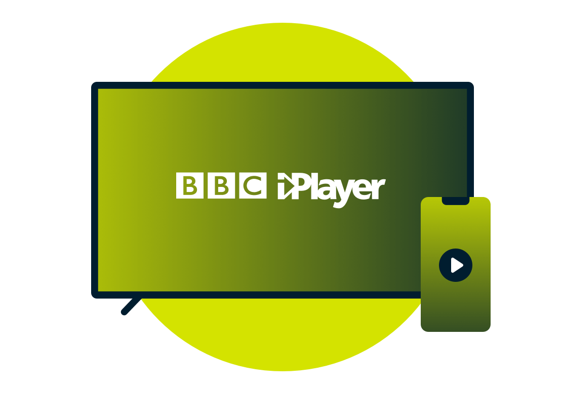 En bärbar dator och en telefon med BBC iPlayer-logotypen.