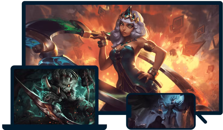 League of Legends erilaisilla laitteilla.