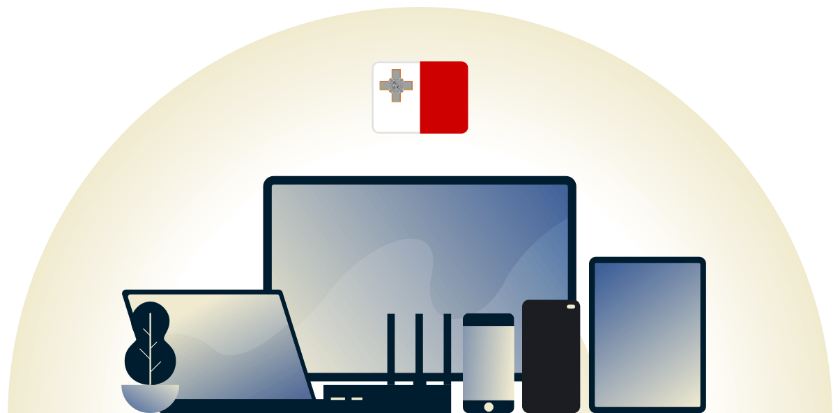 VPN de Malta protegiendo una gran variedad de dispositivos.