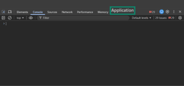Application tab highlighted in Google Chrome's developer tools.
