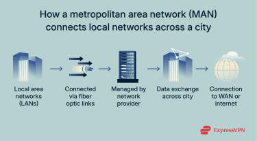 A MAN links multiple LANs across a city or large